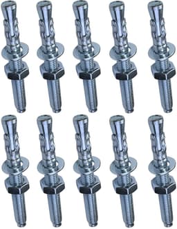 Boutankers M10x160mm - Ankerschroef pluggen - Bevestigen in beton - Directe montage zonder barsten - 160 mm lengte - Zilver — thumbnail 3
