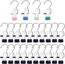 Kleerhanger Knijperhaken 24 Stuks Draagbare Metalen Knijperhanger, Roestvrijstalen Was Knijperclips, 360째 Draaibare Kleerhanger Knijperclips voor Broek Sokken Handdoek — thumbnail 1