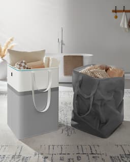 SONGMICS - Wasmand - Wassorteerder - Set van 2 - Opvouwbaar - Handgrepen - Badkamer - 110L — thumbnail 5