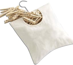 Dailygoods- Wasknijperzak Duurzaam - Wasknijpertas - Opbergtas - Hangende Wasknijperzak - 2 Stuks - 27 x 32 cm - Beige — thumbnail 3