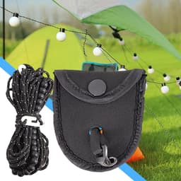 Draagbare Waslijn - Reis Waslijn - Kleding Drogen - Winddicht Antislip - 350 cm - Zwart — thumbnail 2