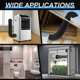 PromoHome 150 mm PVC uitlaatslang 3 meter met 2 RVS slangklemmen voor mobiele airco, droger, ventilator en afzuigkap - Ventilatieslang zwart — thumbnail 5