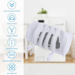 Schoenwaszakken voor de Wasmachine - 2 Stuks, Mesh Waszakken met Schuimbescherming en Ophanglus voor Sneakers, Sportschoenen, Sokken en Ondergoed — thumbnail 3