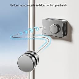 Kraftverdia® Uitschuifbare Drooglijn Voor Aan De Muur 5m – RVS-lijn 5 m, Vergrendeling, Max. 20 kg, Ruimtebesparend, ABS Behuizing, Wit — thumbnail 3