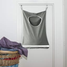 Hanging Laundry Basket voor Makkelijk Ophangen, Ruimtebesparende Waszak en Organizer voor Slaapkamer en Badkamer (Donkergrijs) — thumbnail 4