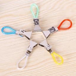 20 stuks metalen handdoekclips - gekleurd plastic touw - badkamerclips - keukenclips - met ophangringen -15*20*50mm- geschikt voor gebruik in badkamers, keukens, kamers, enz. - geel, rood, blauw, groen, wit — thumbnail 3