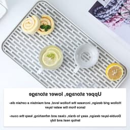 Keukenafvoersysteem met lekbak, multifunctioneel droogrek voor borden en bestek, 31x17 cm, wit, 1 stuk — thumbnail 5