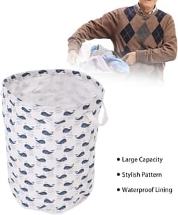 Wasmand – Stijlvolle wasmand – Wasbaar en opvouwbaar – Geschikt voor studentenkamers, appartementen en wasruimtes – Lichtgewicht en duurzaam- Set van 2 — thumbnail 2