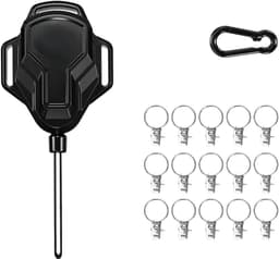 Intrekbare Waslijn - Reis Waslijn Draagbare Waslijn - Kleding Drogen - Met 15 Kledingclips - 9 Meter - Zwart — thumbnail 1