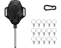 Intrekbare Waslijn - Reis Waslijn Draagbare Waslijn - Kleding Drogen - Met 15 Kledingclips - 9 Meter - Zwart