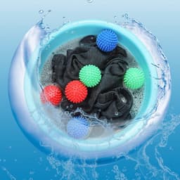 TOVBMUP Droogballen - Herbruikbare droogballen - Wasballen versnellen het drogen - Herbruikbaar - Geschikt voor de wasmachine - Verpakking van 4 — thumbnail 4