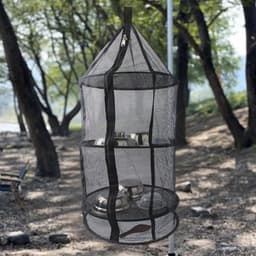 Droogrek Mesh - Opbergnet - Planten Drogen - Versterkte Luchtstroom - 42 cm Diameter - Zwart — thumbnail 3
