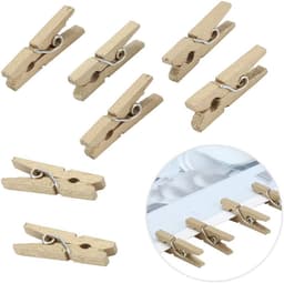 Mini Wasknijpers - Kleine Clips - Foto's Ophangen - Natuurlijk Hout - 300 Stuks - Houtkleur — thumbnail 3