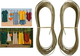 Waslijn Staalkern - Kledinglijn Tuin - Buiten Drogen - Extra Sterk PVC - 2000 cm - Goud — thumbnail 1