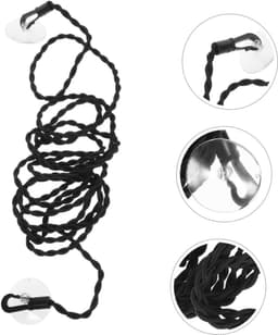 Waslijnen Buiten - Reis Waslijn - Kleding Drogen - Antislip Elastisch Touw - 3 Sets - Zwart — thumbnail 5