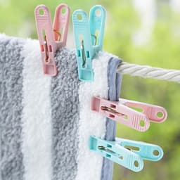 Wasknijpers Mand - 30 Kunststof Wasknijpers - Antislip - Sterke Klemkracht - Kleding Sokken Poppen Foto's - Voorraadmand - Roze — thumbnail 4