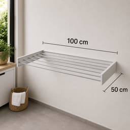Vonia Wanddroogrek Inklapbaar 100 cm - Wasrek Hangend - 6m drooglengte - Droogrek Hangend - Wit — thumbnail 3