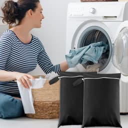 2 Stuks Waterdichte Waszakken voor Reizen, Grote Tas voor Vuile Was, Ideaal voor Zwemkleding en Sportactiviteiten 30 * 40cm (Zwart) — thumbnail 2
