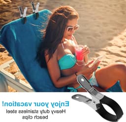 Grote RVS Kledingknijpers voor Handdoeken en Dikke Kleding - 12 Stuks, Ideaal voor Strandstoelen en Wasgoed, Inclusief Beschermhoes — thumbnail 2