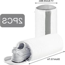 Herbruikbare en duurzame schoenwaszakken van netstof met ritssluiting, 2 stuks voor optimale bescherming van schoenen tijdens het wassen en drogen (wit) — thumbnail 2