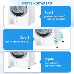 Universele anti-vibratie voeten voor wasmachines, 4 stuks, schokabsorbers voor stabiliteit en anti-slip voor wasmachines en drogers — thumbnail 3