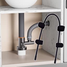 Afvoerslanghouder Wasmachine - Pijpklem Beugel - Slangen Bevestigen - Flexibel Verstelbaar Ontwerp - 36 x 5 x 5 cm - Grijs — thumbnail 4