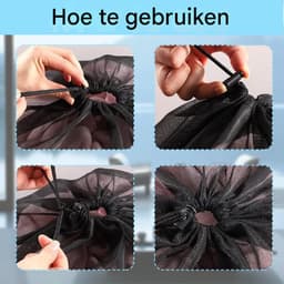TOVBMUP Laundry bag - Waszakken - waszak Waszak Groot - Waszak Wasmachine - 70*90cm - Zwart — thumbnail 4