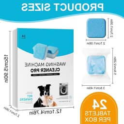 24 Stuks Wasmachine Reinigingstabletten voor Dierenbezitters, Anti-Geuroplossing, Dieptereiniging en Ontkalking — thumbnail 5