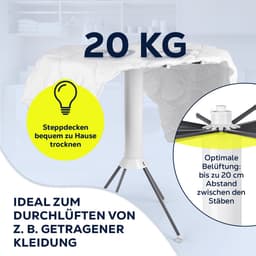 EASYmaxx Droogrek 800 – inklapbaar, variabel opstelbaar met 16 armen | droogmolen met systeem | individueel aanpasbaar aan ruimte en hoeveelheid wasgoed | ruimtebesparend & stabiel met 4 voet — thumbnail 3