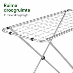 HomeLux Droogrek 18 meter - Inklapbaar - Vrijstaand - Metaal - Zilver — thumbnail 3