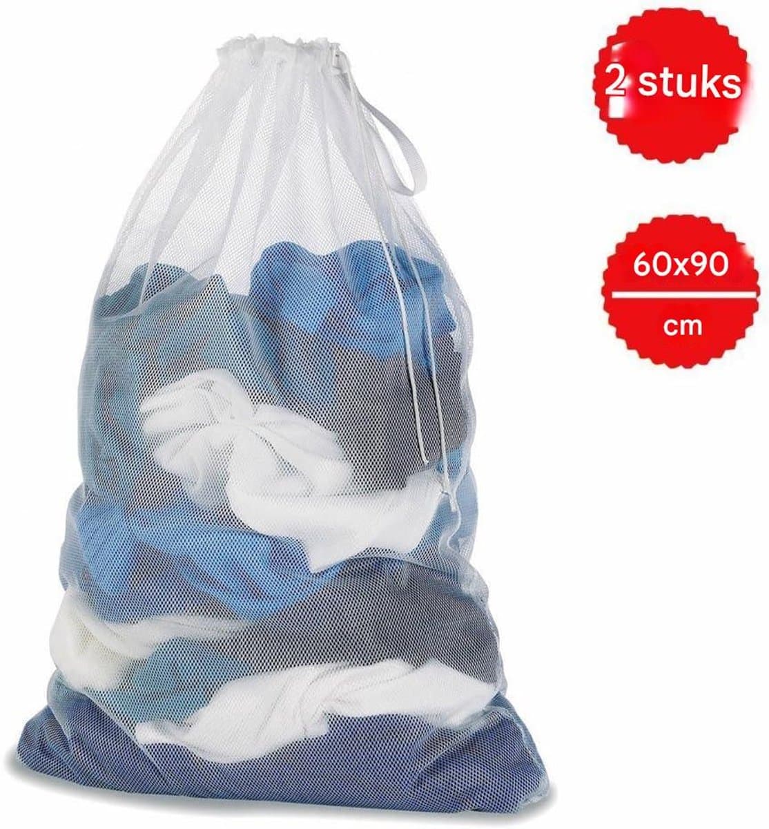 Elkuaie Wasnet - Wasmachinezak - 360° Bescherming - 2 Stuks - Wit — afbeelding 1