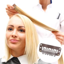 Haarextensie clips met 6 tanden U-vorm donkerbruin haarstukje voor vrouwen — thumbnail 3