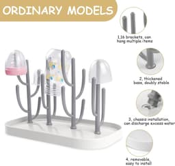 Dailygoods- Droogrek Duurzaam - Fles Droogrek - Accessoires Droger - Lichtgewicht - Verwijderbaar - Afmetingen 25,5x14,5x19 cm - Flesdroger — thumbnail 3