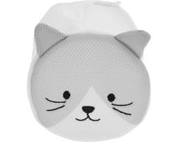 Dailygoods- Waszak - 3 Liter - Mesh-Waszakken met Rits - Duurzaam Polyester - Bescherming voor Lingerie/Sokken - Grijs Kattenpatroon - Waszakje