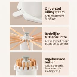 WEVERO Octopus Droogrek – Opvouwbaar Kledingdroogrek voor Binnen en Buiten – Vrijstaand Wasrek zonder Montage – Wit — thumbnail 5