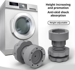 Vier trillingsdempende voetjes Geschikt voor wasmachines, in hoogte verstelbaar, antislip, schokabsorberend, geluidsreducerend, trillingsdempend, rubberen stelvoetjes en stabilisatoren. — thumbnail 4