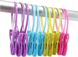 Wasknijpers Haken - Waslijn Clips - Draadloos Ophangen - Winddicht Ontwerp - 12 Stuks - Meerkleurig — thumbnail 4