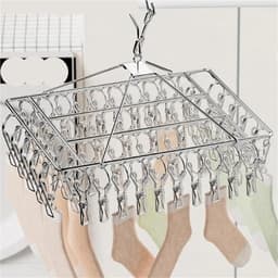 Wasknijpers Set - Kleding Clips - Ruimtebesparend Drogen - Winddicht Ontwerp - 40 Clips - Zilverkleurig — thumbnail 2