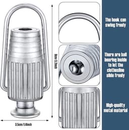 Set van 2 waslijnspanners, metalen waslijnkatrollen, zware aluminium waslijnspanners, geschikt voor katrollen en vaste waslijnen voor huishoudelijk gebruik. — thumbnail 2