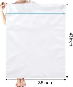 Grote waszak/net (90x110 cm), set van 2, herbruikbaar, met ritssluiting, geschikt voor wasmachines, etc. — thumbnail 2