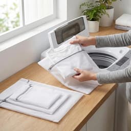 Set van 4 waszakken voor delicate was - herbruikbare netten met rits voor lingerie, ondergoed, sokken en fijne kleding - 30 x 40 cm en 40 x 50 cm — thumbnail 5