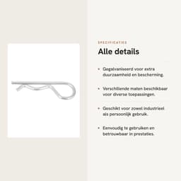 Dailygoods- Goupille B-Type 10 Stuks - Gegalvaniseerd Ijzer - Duurzaam - Haarspeld - Industrieel Gebruik - Afmetingen 3*60mm - Splitpen — thumbnail 4