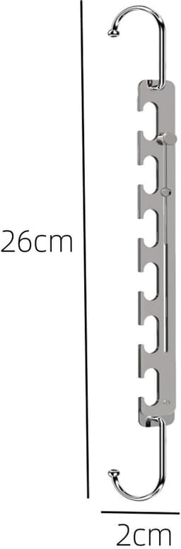 4 stuks wasrek - bovenkledingopslagrek - broekopslagrek - kledinghaak - opvouwbaar wasrek - metalen wasrek - verstelbaar - herbruikbaar - opbergaccessoires - geschikt voor kast, balkon, slaapkamer (zilver,26*5*2cm) — thumbnail 2