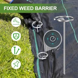 Grondankers G-vorm - Tuinhaken Worteldoek - Tuin Vastzetten - Groter Klemoppervlak - 30 stuks 152mm - Zilverkleurig — thumbnail 3