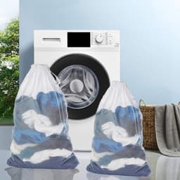 Sac à Linge - Fillets de Wasse Sac a Linge-Witwasserijzakken voor het beschermen van de kleding te wassen in de machine - Deel van 2 - Wit — thumbnail 2