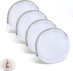 Wasnetten voor beha en ondergoed - 4 halfronde zakken 19 x 17 cm, beschermt delicate kleding in de wasmachine, ideaal voor lingerie en fijne stoffen — thumbnail 1