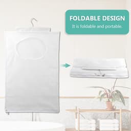 Dailygoods - Duurzame waszak - Op te hangen wasmand - Doorzichtige mesh-polyester - Wit - Zelfklevende haken - Perfect voor organisatie - Ideaal voor... — thumbnail 5