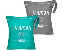 Dailygoody - Set van 2 Waterdichte Waszakken met Rits - Ideaal voor