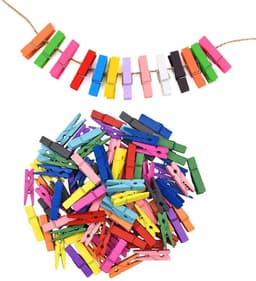 Dailygoods- Wasknijpers 100 stuks - Mini-houten Klemmen - Kleurenmix - Sterk en Duurzaam - Perfect voor Fotoophangingen - Lichtgewicht — thumbnail 5