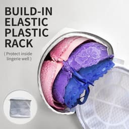 2 stuks honingraat mesh waszakken voor delicate stoffen met rits, kleding waszakken voor ondergoed, lingerie, beha, kousen, sokken, extra sterk, om betere bescherming te bieden — thumbnail 2